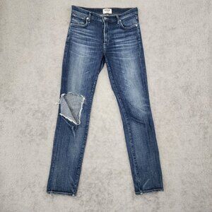 Agolde Women's Premium Distressed Skinny Jeans Size 27 Blue Denim  27CT